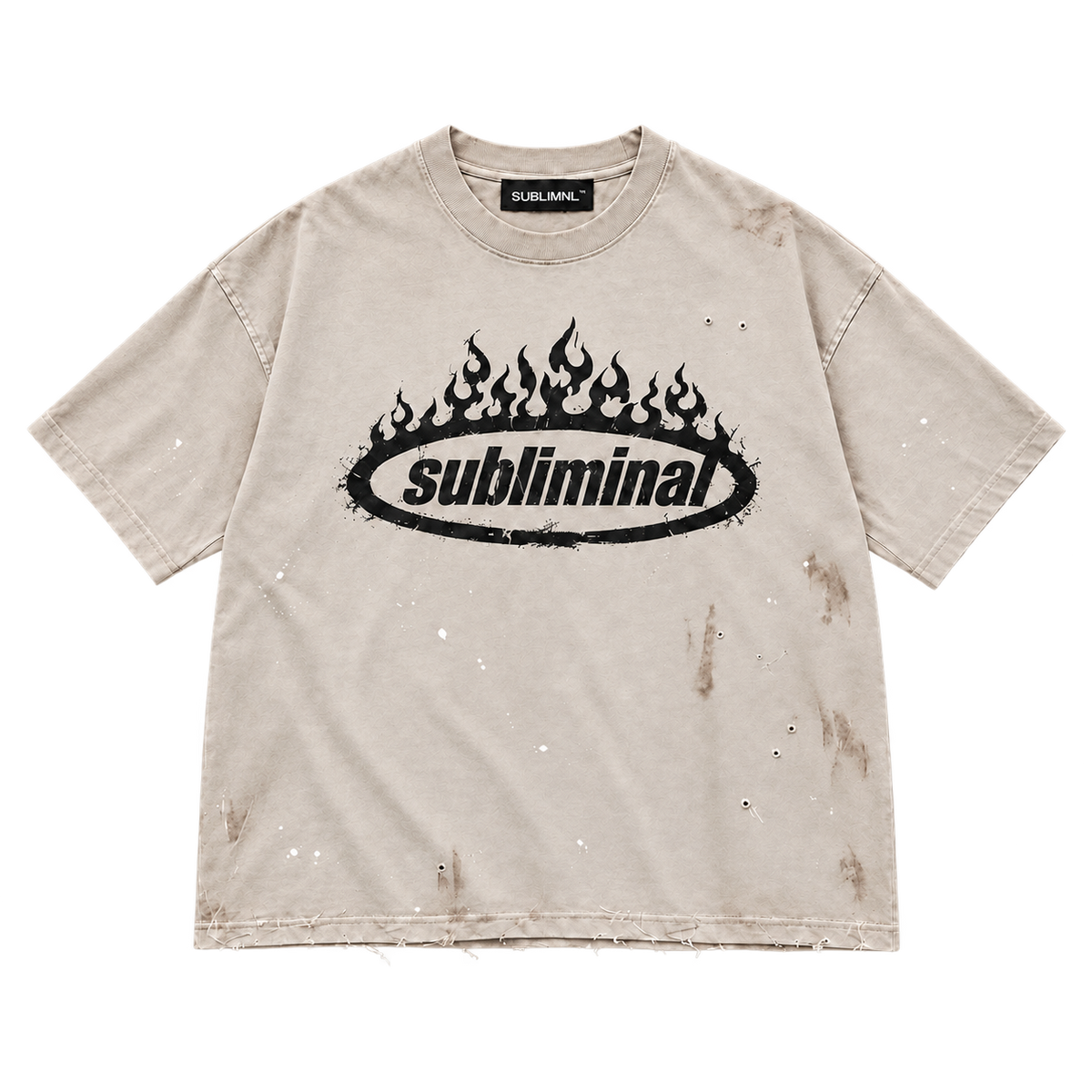 Distressed Tee — Tan, front product cutout